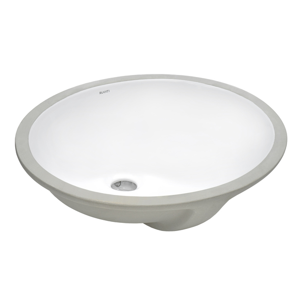 Ruvati 18"x14" Undermnt Bathroom Vanity Sink White Oval Ceramic W/ Overflow RVB0619